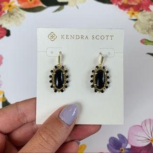 Kendra Scott Beaded Lee Drop Earrings in Black Obsidian